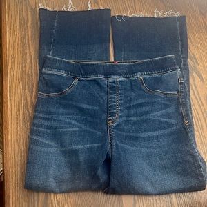 Spanx cropped flare denim jeans size Large